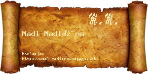 Madl Madléna névjegykártya